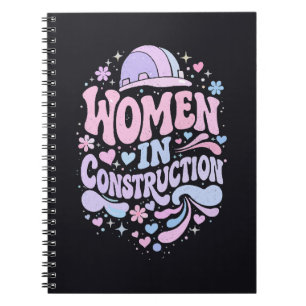 Frauen im Bauwesen Retro-Empowerment Notizblock