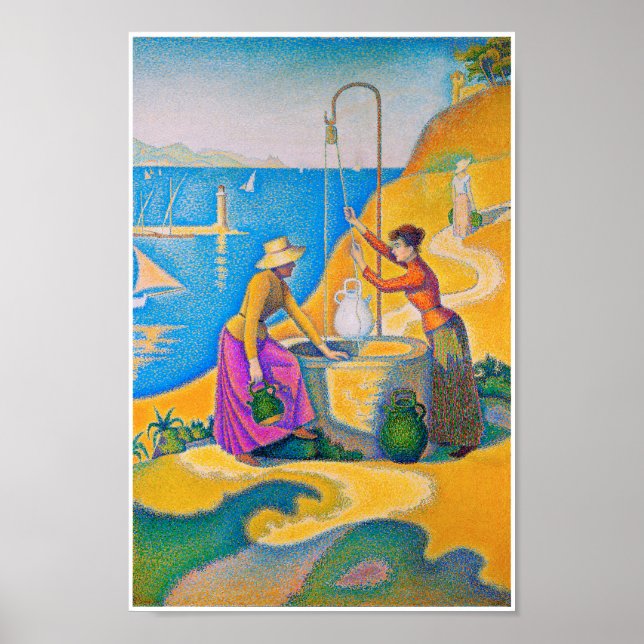 Frauen im Brunnen, Signac Poster (Vorne)