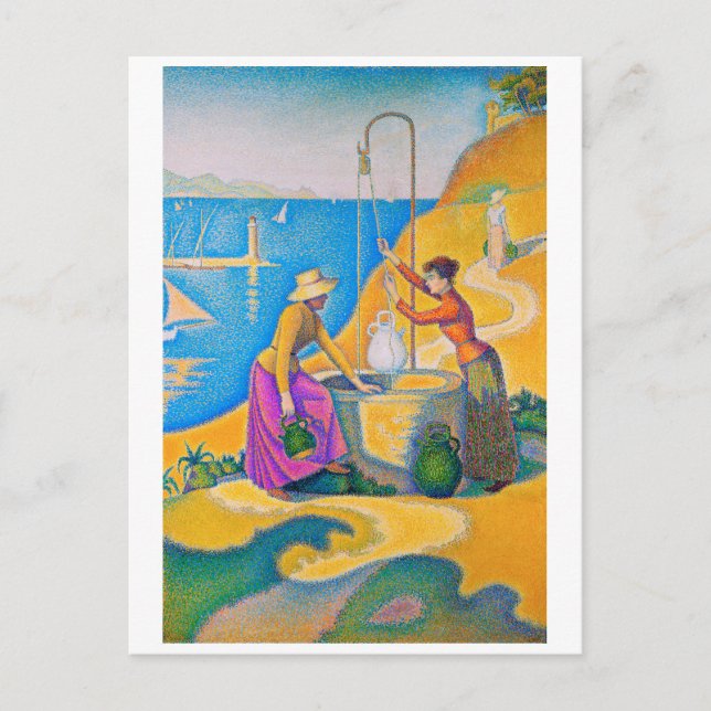 Frauen im Brunnen, Signac Postkarte (Vorderseite)
