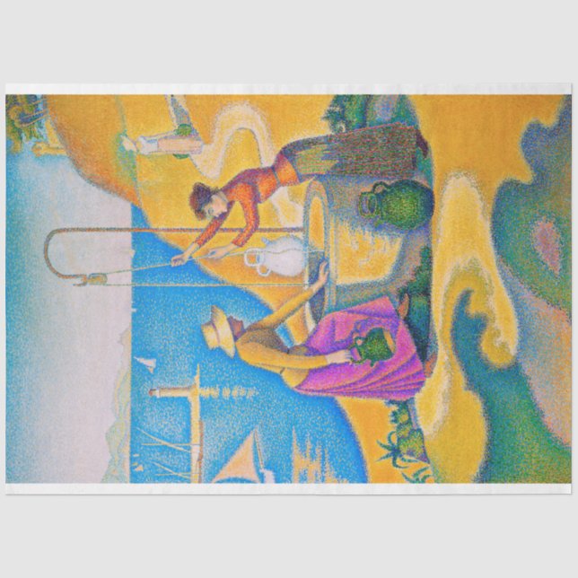 Frauen im Brunnen, Signac Seidenpapier (Vorderseite)