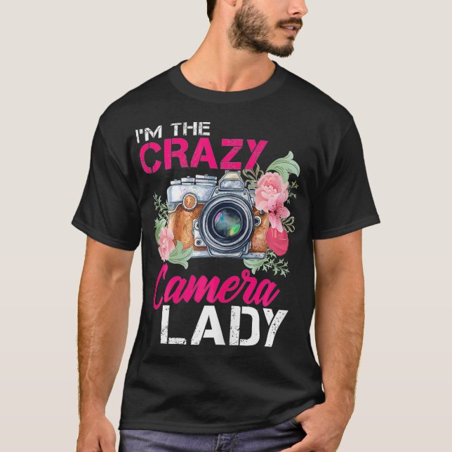 Frauen im Crazy Camera Lady Fotografy T-Shirt P (Vorderseite)