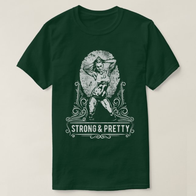 Frauen im Gym T-Shirt Retro Bodybuilding Frauen st (Design vorne)