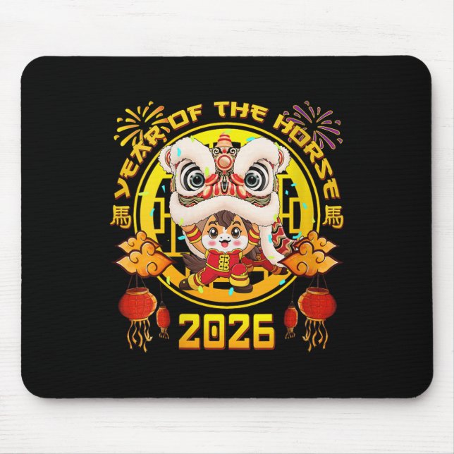 Frauen im neuen Jahr 2026 chinesisches Pferd im Ja Mousepad (Vorne)