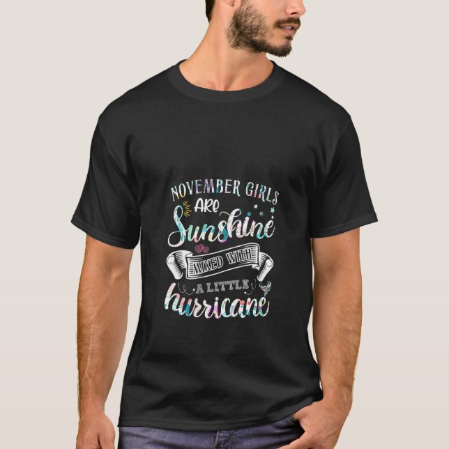 Frauen im November Mädchen sind Sunshine Mixed Lit T-Shirt (Vorderseite)