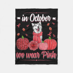 Frauen im Oktober tragen wir rosa Ribbon-Husky-Bru Fleecedecke