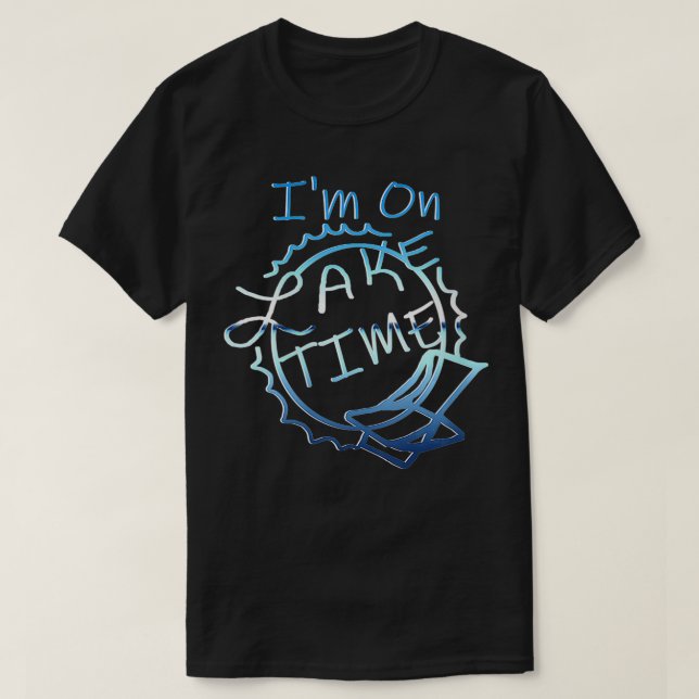 Frauen im See Funny Boat and Fishing L T-Shirt (Design vorne)