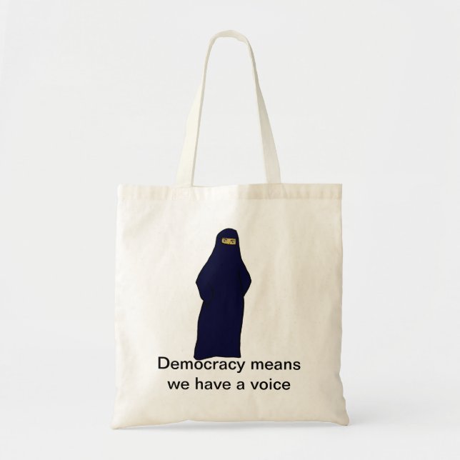 Frauen in abaya Farbe, Demokratiedurchschnitte Tragetasche (Vorne)