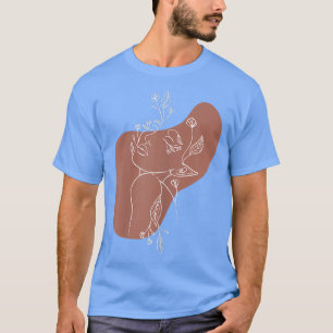 Frauen in Abstrakter Linie Kunst Frau Fee Gesichts T-Shirt