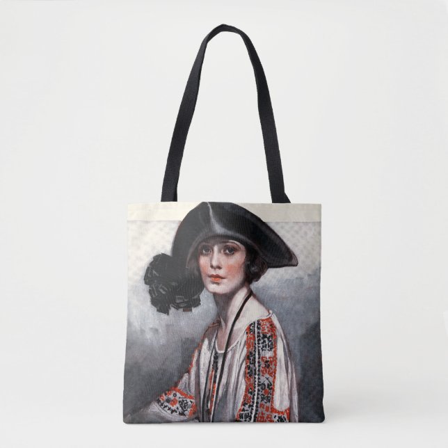 Frauen in bestickter Bluse Tasche (Vorderseite)