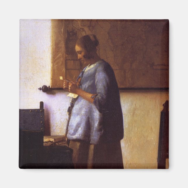 Frauen in blau lesen einen Brief Magnet (Vorne)