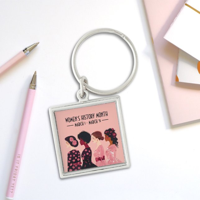 Frauen in der Geschichte Monat Globale Frauen rosa Schlüsselanhänger (Von Creator hochgeladen)