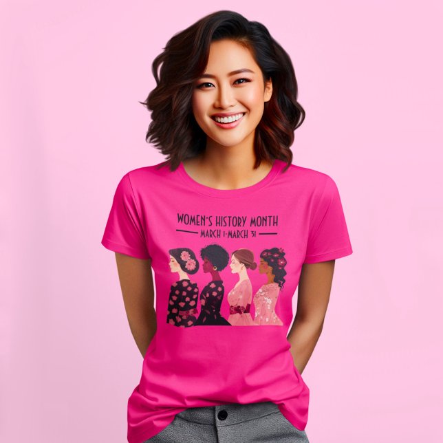 Frauen in der Geschichte Monat Globale Frauen rosa T-Shirt (Von Creator hochgeladen)
