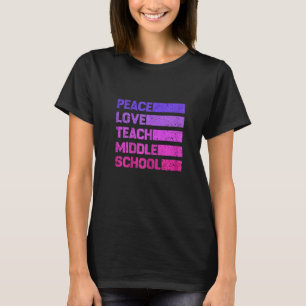 Frauen in der Liebe des Friedens lehren Mittelschu T-Shirt
