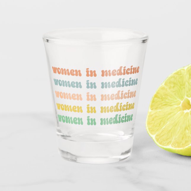 Frauen in der Medizin Retro Kranken Schnapsglas (Vorderseite)