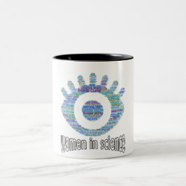 Frauen in der Wissenschaft Mädchen Augen Word Fill Zweifarbige Tasse