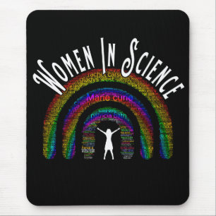 Frauen in der Wissenschaft regnen Word Filledesign Mousepad