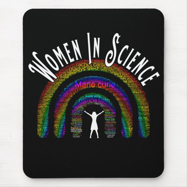 Frauen in der Wissenschaft regnen Word Filledesign Mousepad (Vorne)
