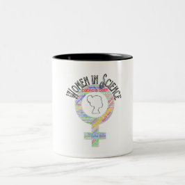 Frauen in der Wissenschaft weibliches Geschlecht W Zweifarbige Tasse