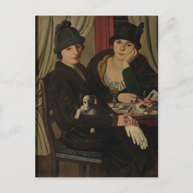 Frauen in einem Café, c.1924 Postkarte (Vorderseite)