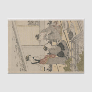 Frauen in einem Teehaus von Kubo Shunman Seidenpapier