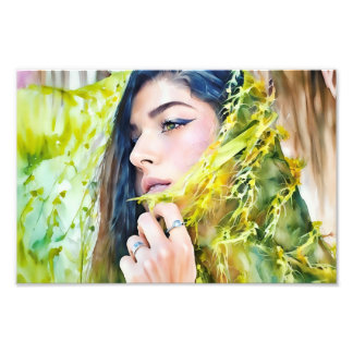 Frauen in eleganter Verbindung mit der Natur in ei Fotodruck