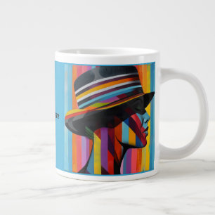 Frauen in farbenfroher Hut 2 verblüffende Silhouet Jumbo-Tasse