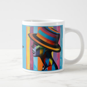 Frauen in farbenfroher Hut 4 verblüffende Silhouet Jumbo-Tasse