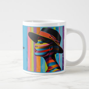 Frauen in farbenfroher Hut 7 verblüffende Silhouet Jumbo-Tasse