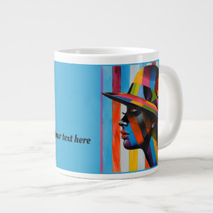 Frauen in farbenfroher Hut markante Silhouette Jumbo-Tasse