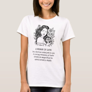 Frauen in Liebe Gedicht, Schwarz und Weiß mit Rose T-Shirt
