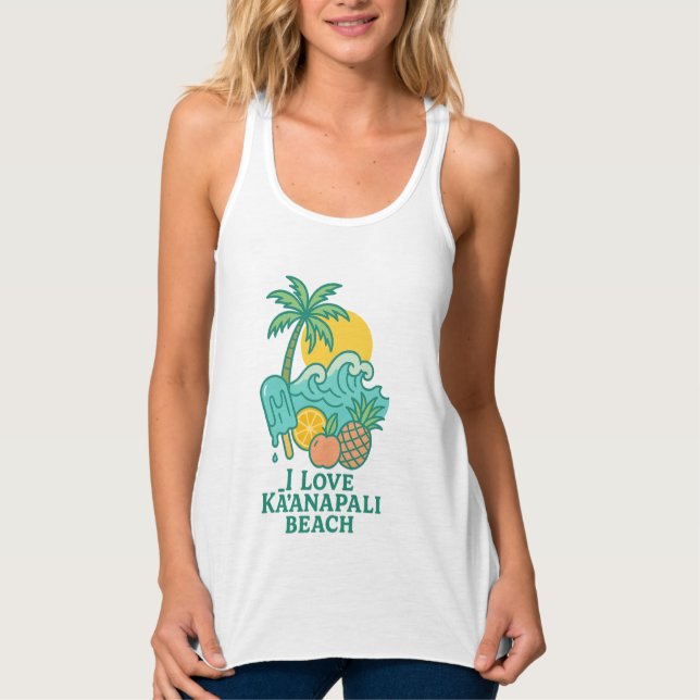 Frauen in Liebe Kaanapali Beach Tank Top (Vorderseite)
