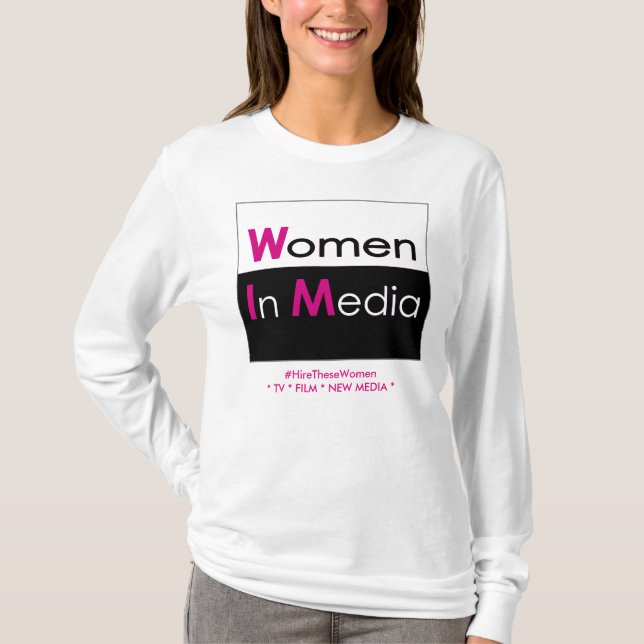 Frauen in Media Long Sleeve Tee Shirt weiß (Vorderseite)