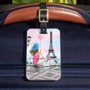Frauen in Paris Gepäckmarke Geschenk - Eiffelturm Gepäckanhänger