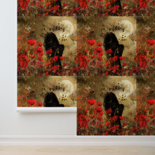 Frauen in Poppies Art Malerei Tapete