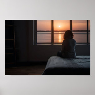 Frauen in schwerer Depressionskunst Poster