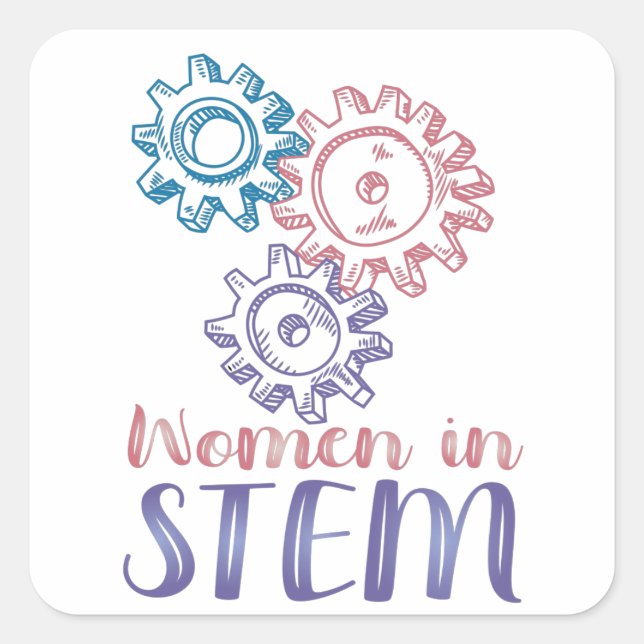 Frauen in STEM Quadratischer Aufkleber (Vorderseite)
