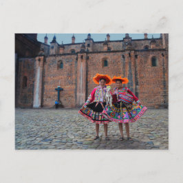 Frauen in traditioneller Kleidung, Cusco, Peru Postkarte