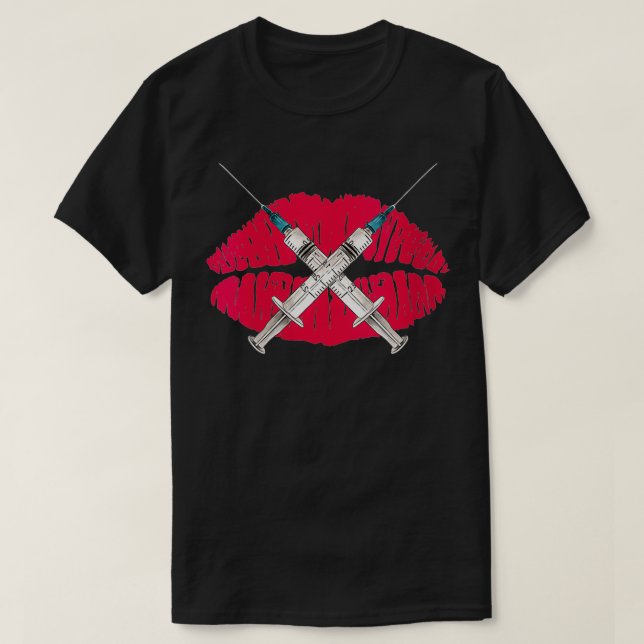Frauen Injektion eines Kosmetiknährstoffes mit Lip T-Shirt (Design vorne)