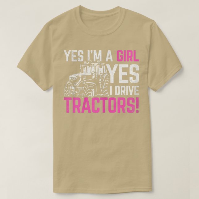 Frauen Ja, ich bin ein Mädchen Ja ich fahre Trakto T-Shirt (Design vorne)