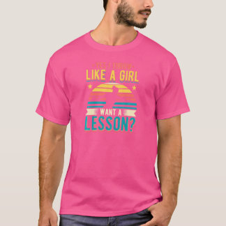 Frauen Ja, ich denke wie ein Mädchen eine Lektions T-Shirt