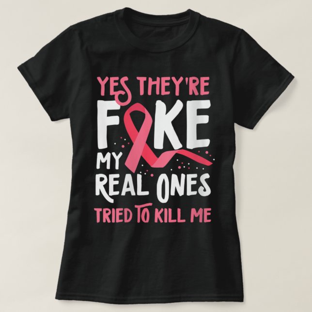 Frauen Ja, sie sind Fake meine echten, die versuch T-Shirt (Design vorne)