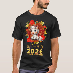 Frauen Jahr des Pferdes 2026 Chinesisches Neujahr T-Shirt
