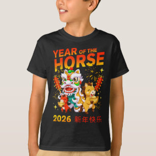 Frauen Jahr des Pferdes 2026 Chinesisches Neujahr T-Shirt