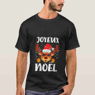 Frauen Joyeux Noel Outfit Rentier Santa Französisc T-Shirt