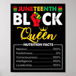Frauen Juneteenth Black African Queen Nutritional Poster