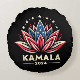Frauen Kamala Harris 2024 Präsidentschaftskampagne Rundes Kissen