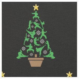 Frauen Kampfsport - Mädchen Karate Weihnachtsbaum Stoff