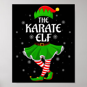 Frauen Karate Elf Weihnachten Familie Mädchen Frau Poster