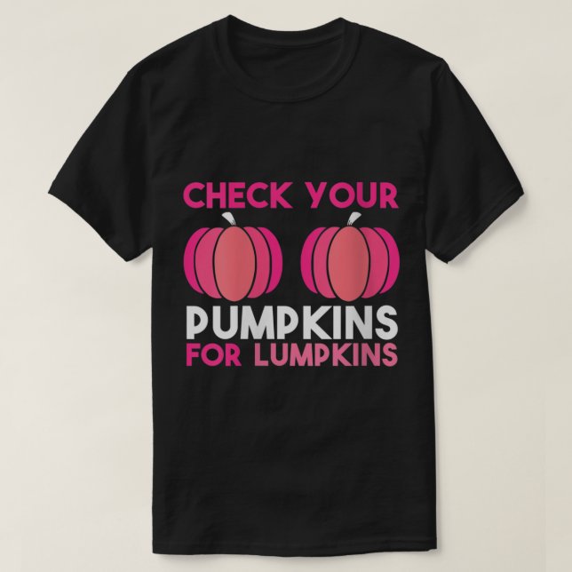 Frauen Karo Ihre Pumpkins Brustkrebs Bewusstsein T-Shirt (Design vorne)