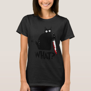 Frauen Katze Was_ Mörderische schwarze Katze mit M T-Shirt